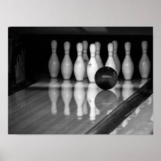 Schwarz-Weiß-Bowling Poster (Vorne)
