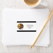 Schwarz-weiß Bows Foto Grad Abschluss Adressaufkleber (Insitu)