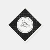 Schwarz-weiß Bows Glückwunschs Grad Graduationspar Serviette (Ecke)