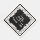 Schwarz/Weiß-Bracket-Zahlenmuster am 85. Geburtsta Serviette (Ecke)
