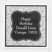 Schwarz/Weiß-Bracket-Zahlenmuster am 85. Geburtsta Serviette (Vorderseite)