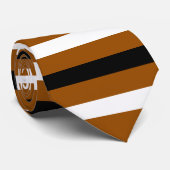 Schwarz, Weiß, Braun Modernes Streifenmuster Krawatte (Gerollt)