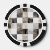 Schwarz Weiß Braun Quadrate Pokerchips (Vorderseite)