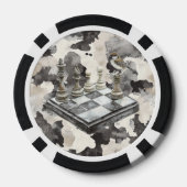 Schwarz Weiß Braun Quadrate Pokerchips (Rückseite)