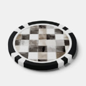 Schwarz Weiß Braun Quadrate Pokerchips (Einzeln)