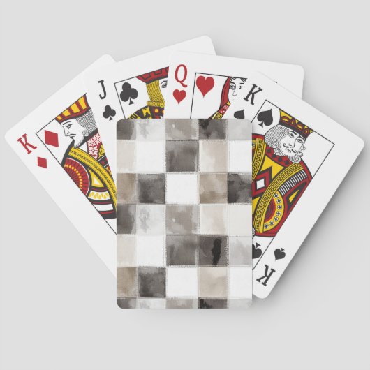 Schwarz Weiß Braun Quadrate Spielkarten (Rückseite)