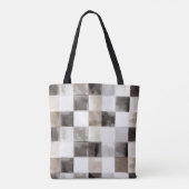 Schwarz Weiß Braun Quadrate Tasche (Rückseite)