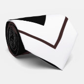 Schwarz-weiß-braune Zickzack Streifenmuster Krawatte (Gerollt)