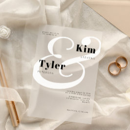 Schwarz-Weiß-Braut und Bräutigam-Namen Hochzeit Acryleinladungen