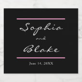 Schwarz-Weiß-Braut und Groomehe Schaumweinetikett (Einzelnes Label)