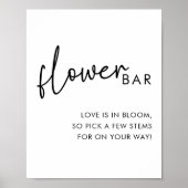 Schwarz-Weiß-Brautparty Blume Bar Poster (Vorne)