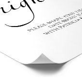 Schwarz-Weiß-Brautparty Datum Night Jar-Zeichen Poster (Ecke)