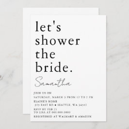 Schwarz-Weiß-Brautparty Einladung