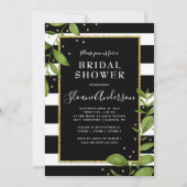 Schwarz-Weiß-Brautparty Einladung (Vorderseite)