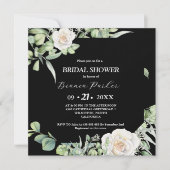 Schwarz-Weiß-Brautparty Einladung (Vorderseite)