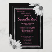 Schwarz-Weiß-Brautparty Einladung (Vorne/Hinten)