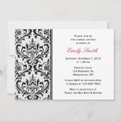 Schwarz-Weiß-Brautparty Einladung (Vorderseite)