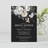 Schwarz-Weiß-Brautparty Einladung (Stehend Vorderseite)