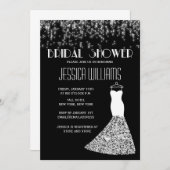 Schwarz-Weiß-Brautparty Einladung (Vorne/Hinten)