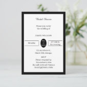 Schwarz-Weiß-Brautparty Einladung (Stehend Vorderseite)