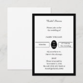 Schwarz-Weiß-Brautparty Einladung (Vorne/Hinten)