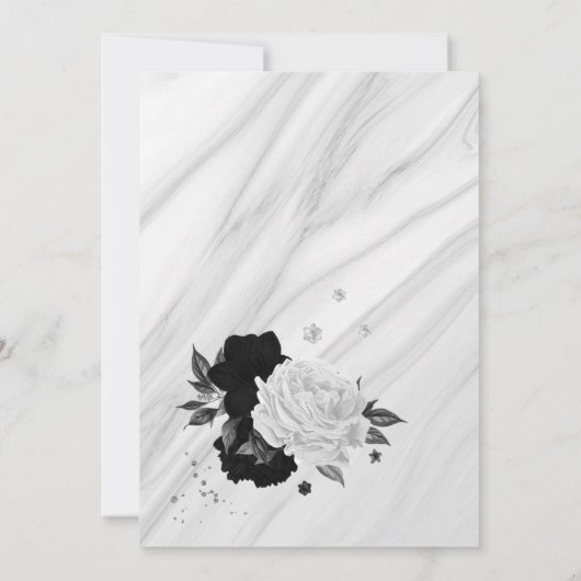 Schwarz-Weiß-Brautparty Einladung (Rückseite)