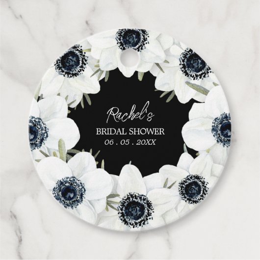 Schwarz-Weiß-Brautparty Geschenkanhänger (Vorderseite)