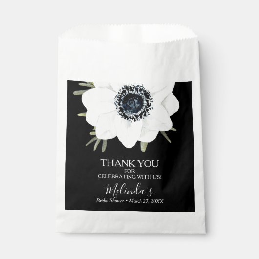 Schwarz-Weiß-Brautparty Geschenktütchen (Vorderseite)