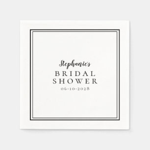 Schwarz-Weiß-Brautparty Hochzeit einfach modern Serviette