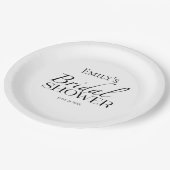 Schwarz-Weiß-Brautparty Pappteller (Schrägansicht)