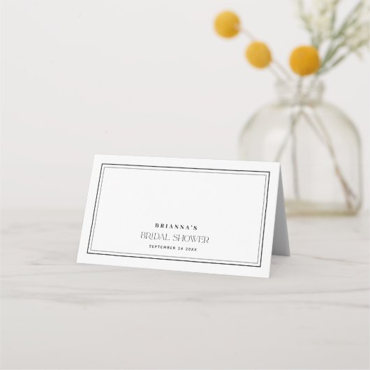 Schwarz-Weiß-Brautparty Platzkarte (Rückseite)