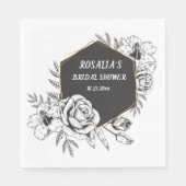 Schwarz-Weiß-Brautparty Serviette (Vorderseite)