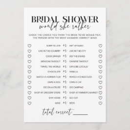 Schwarz-Weiß-Brautparty würde sie eher