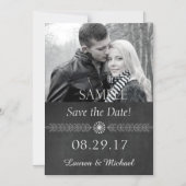 Schwarz-Weiß-Brett-Hochzeit Save the Date Magneteinladung (Vorderseite)