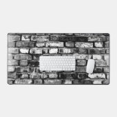 Schwarz-Weiß-Brick-Wandsteckplatz Mat Pad Schreibtischunterlage (Tastatur & Maus)