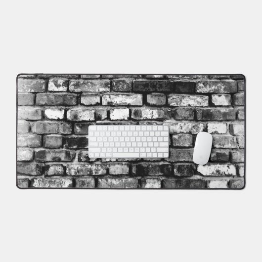 Schwarz-Weiß-Brick-Wandsteckplatz Mat Pad Schreibtischunterlage (Tastatur & Maus)