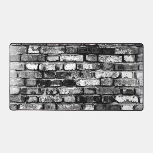 Schwarz-Weiß-Brick-Wandsteckplatz Mat Pad Schreibtischunterlage (Vorderseite)