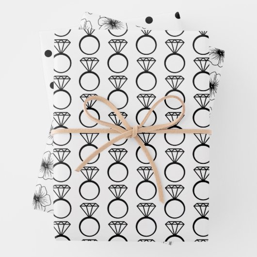 Schwarz/Weiß-Bridal/Polterabend Geschenkpapier Set (Beispiel)