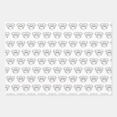 Schwarz/Weiß-Bridal/Polterabend Geschenkpapier Set (Vorderseite 2)