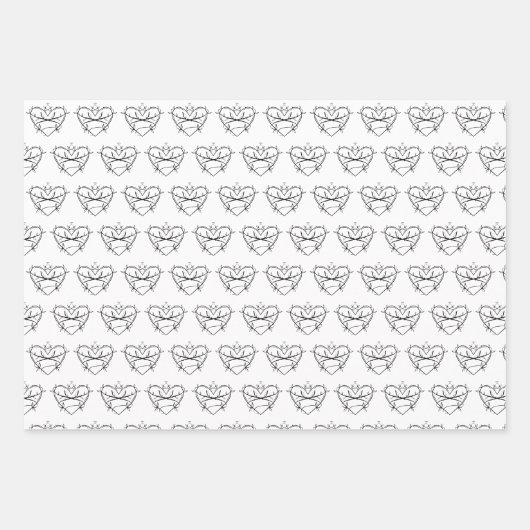 Schwarz/Weiß-Bridal/Polterabend Geschenkpapier Set (Vorderseite 2)