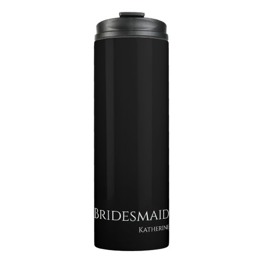Schwarz-Weiß-Bridesmädchen- Thermosbecher (Vorderseite)