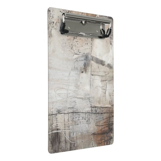 Schwarz-weiß & Bronze Mini Klemmbrett (Schrägansicht)