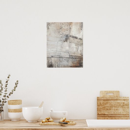 Schwarz-weiß & Bronze Poster (Küche)