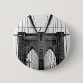 Schwarz-weiß Brooklyn Bridge New York Button (Vorderseite)