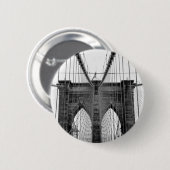 Schwarz-weiß Brooklyn Bridge New York Button (Vorne & Hinten)