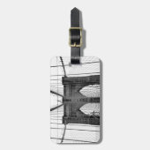 Schwarz-weiß Brooklyn Bridge New York Gepäckanhänger (Vorderseite vertikal)