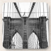 Schwarz-weiß Brooklyn Bridge New York Getränkeuntersetzer (Vorderseite)