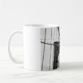 Schwarz-weiß Brooklyn Bridge New York Kaffeetasse (Links)