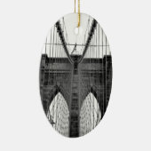 Schwarz-weiß Brooklyn Bridge New York Keramikornament (Rechts)
