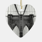 Schwarz-weiß Brooklyn Bridge New York Keramikornament (Rechts)